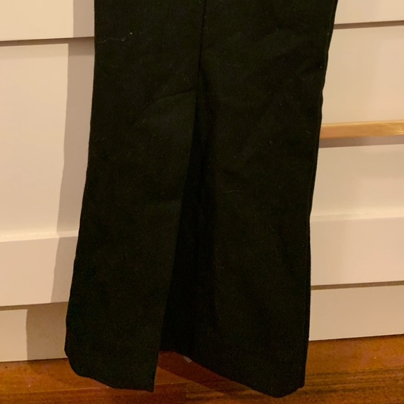 Zara Split Hem Slim Straight Leg Black Dress Pant - Picture 3 of 3